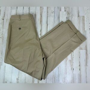 Pendleton Tan Wool Pleated Cuffed Trousers Mens Sz 36 (36x28.5)